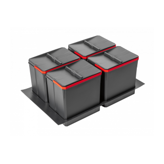 Kosz na śmieci segregacja GTV AXISPACE 80 cm antracyt poczwórny 60L (4x15L)