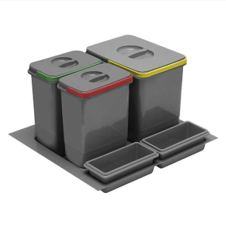 Pojemnik na śmieci multino 600 mm 1x15l 2x7l antracyt