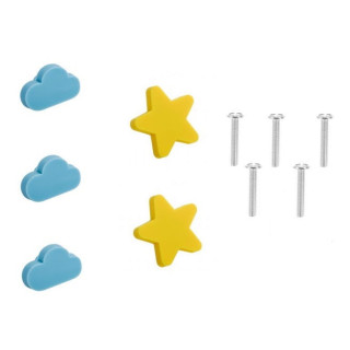 Uchwyty meblowe dziecięce gumowe gwiazdka chmurka 5 szt GTV
