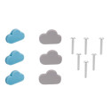 Uchwyty meblowe gumowe dziecięce chmura niebieska szara 6 szt GTV Uchwyty meblowe gumowe dziecięce chmura niebieska szara 6 szt GTV