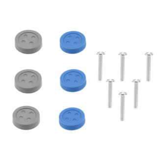 Uchwyty meblowe dziecięce gumowe Button szary niebieski 6 szt GTV
