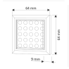 Oprawa kwadratowa LED aluminium barwa biały zimny 2w