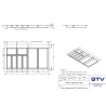 Wkład do szuflady 90 GTV AXISPACE antracyt  (840x474mm)