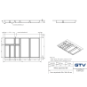 Wkład do szuflady 80 GTV AXISPACE antracyt  (740x474mm)