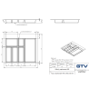 Wkład do szuflady 60 GTV AXISPACE antracyt (540x474mm)