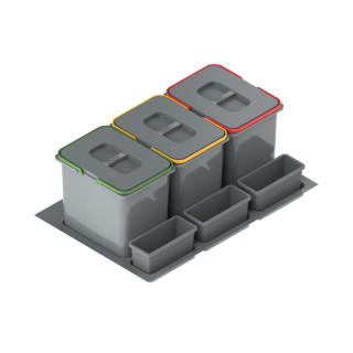 Sortownik na śmieci segregator REJS Praktiko 80 cm potrójny 45L (3x15L)