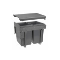 Segregator na śmieci GTV PRACTI ECO 40 cm z mocowanie do frontu podwójny 40L (2x20L)