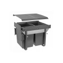 Segregator na śmieci GTV PRACTI ECO 45 cm z mocowaniem do frontu podwójny 40L (2x20L)