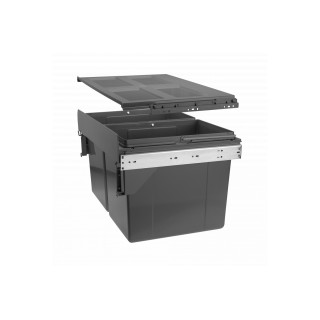 Segregator na śmieci 2x27l szer.40 mocowanie frontu antracyt