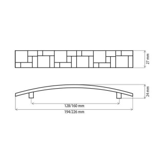 Uchwyt meblowy DC Cegła 160 mm czarny nikiel