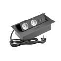 Gniazdo meblowe GTV wpuszczane prostokątne czarne USB Gniazdo meblowe GTV wpuszczane prostokątne czarne USB