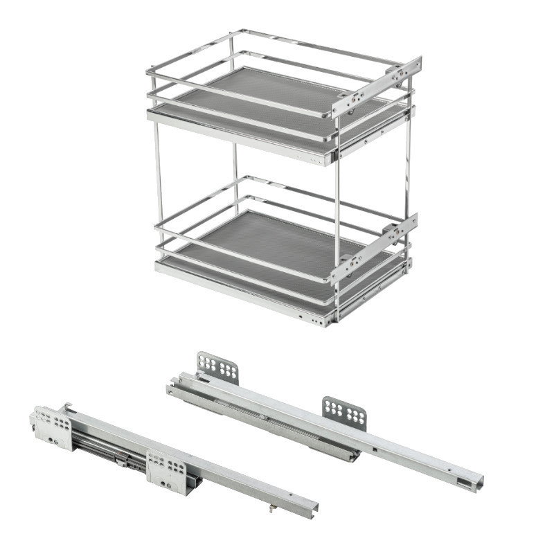 Kosz cargo podblatowy 300 mm chrom + antracyt dno