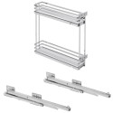 Kosz cargo podblatowy boczny lewy 200 mm chrom + białe półki Kosz cargo podblatowy boczny lewy 200 mm chrom + białe półki