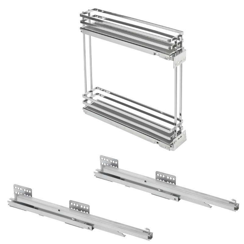 Kosz cargo podblatowy boczny prawy 200 mm chrom + antracyt półki Kosz cargo podblatowy boczny prawy 200 mm chrom + antracyt półki
