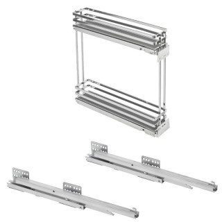 Kosz cargo podblatowy boczny lewy 200 mm chrom + antracyt dno