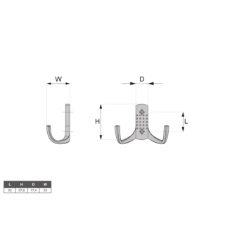 Wieszak meblowy Nomet Mola 027 patyna połysk