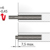 Odbojnik TIP-ON K-Push ITALIANA biały długi 37 mm mocny z magnesem