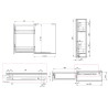 Kosz cargo boczny prawy REJS Maxima EVO 15 cm 2P pełne dno chrom + biały - WE30.0028.08.374