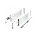 Szuflada GTV AXIS PRO GLASS 400 mm wysoka H-167 bok ze szkłem cichy domyk biała