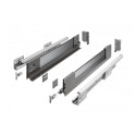Szuflada GTV AXIS PRO GLASS 450 mm niska H-86 bok ze szkłem cichy domyk antracyt