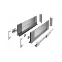Szuflada GTV AXIS PRO GLASS 450 mm wysoka H-167 bok ze szkłem cichy domyk antracyt