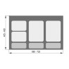 Kosz do segregacji śmieci REJS PRAKTIKO 80 cm szary 58L (2x20L+2x9L)