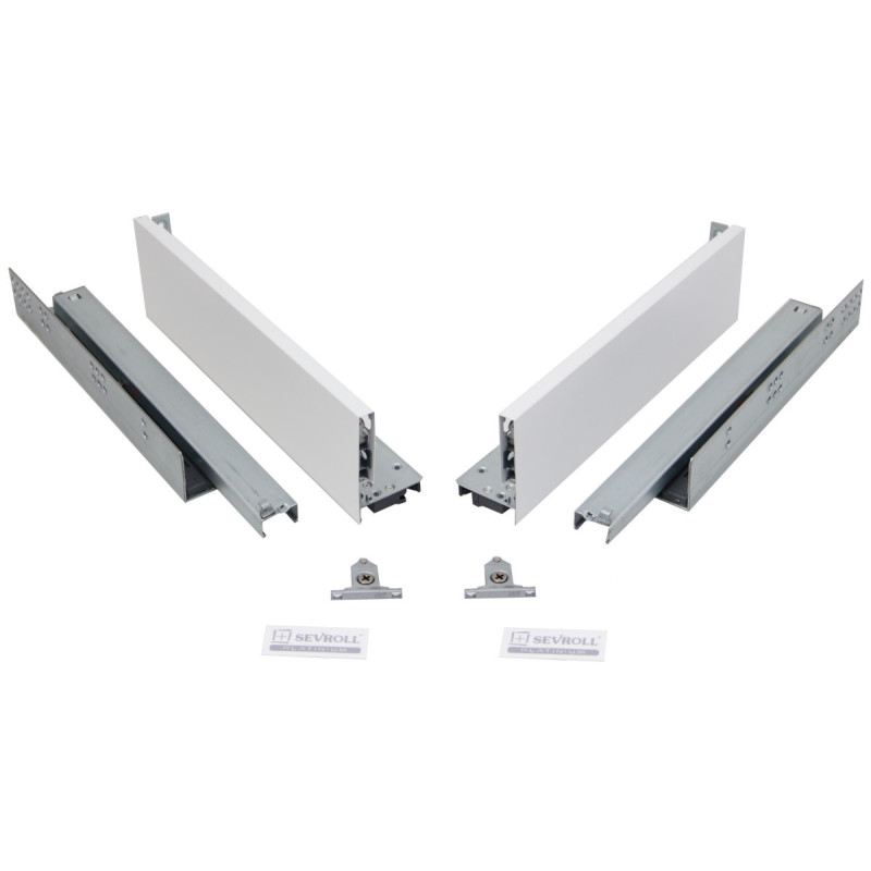 Szuflada SEVROLL Platinium 3D Slim 500 mm niska H96 biały - 223143