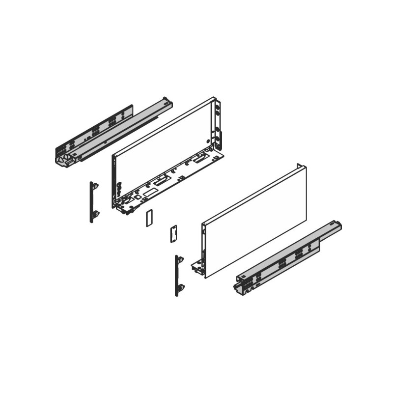 Szuflada SEVROLL Platinium 3D Slim 550 mm niska H96 biały - 223144