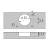 Zawias meblowy push to open HETTICH SENSYS 8687 165° (9099660) + prowadnik (9071575)