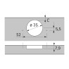 Zawias meblowy cichy domyk HETTICH SENSYS 8646i  110° cienki front (9094270) + prowadnik (9071666)  