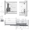 Szuflada Hettich InnoTech Atira 470 mm średnia H144 srebrna 30kg