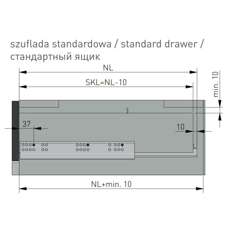 Prowadnica GTV MODERN SLIDE 3D PRO 350 mm cichy domyk 35kg - PB-3D0SHX18-350-PRO