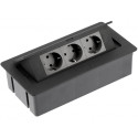Gniazdo wpuszczane w blat GTV SOFT czarne 3x230V