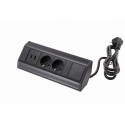 Port Corner Box 2 gniazda 2 usb czarny Port Corner Box 2 gniazda 2 usb czarny