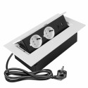 Gniazdo wpuszczane w blat GTV białe 2x 230V + 2x USB A+C