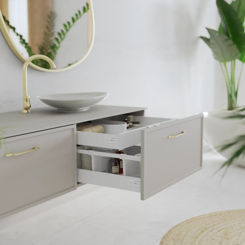 Szuflada REJS COMFORT BOX PLUS 250 mm niska H84 mm biała 35kg