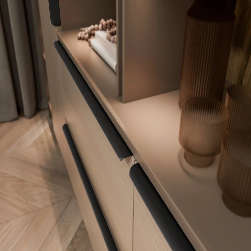 Uchwyt meblowy krawędziowy GTV HEXA 596 mm czarny mat