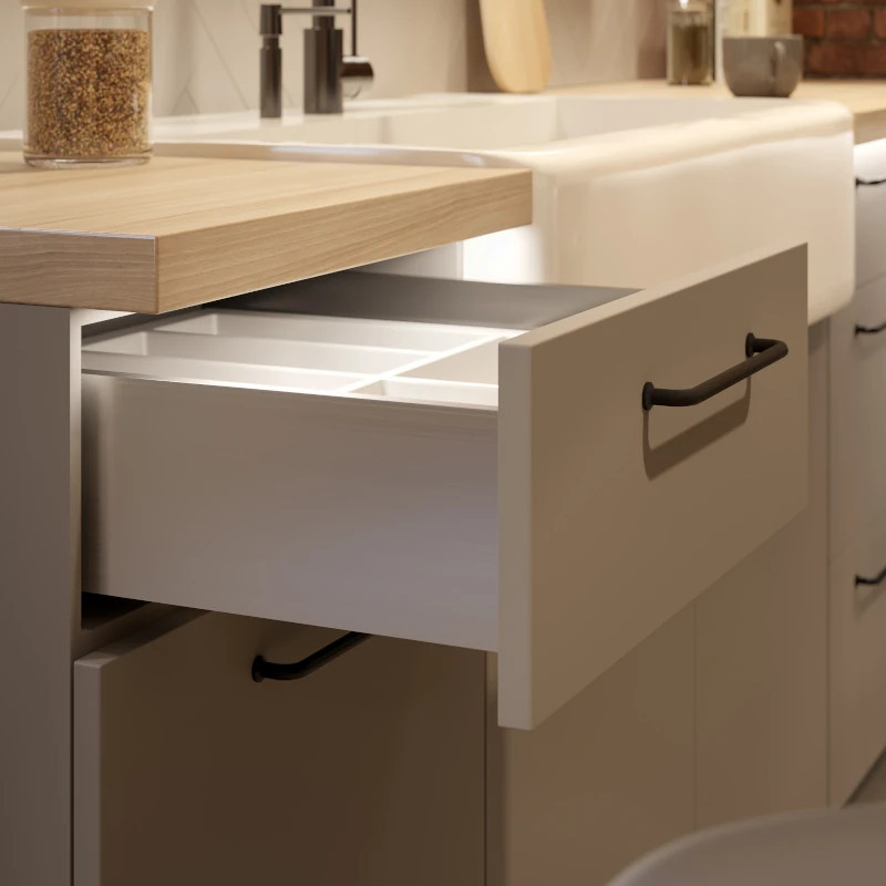 Szuflada GTV AXIS PRO 400 mm średnia H120 biały - PB-AXISPRO-KPL400B1