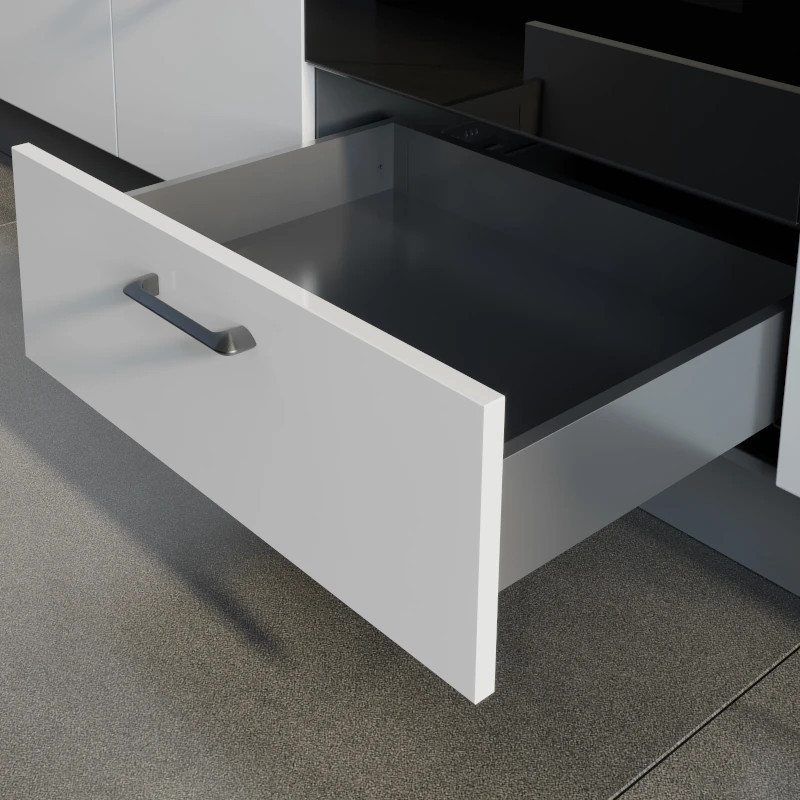 Szuflada GTV AXIS PRO 450 mm niska H69 biały - PB-AXISPRO-KPL69-450-10