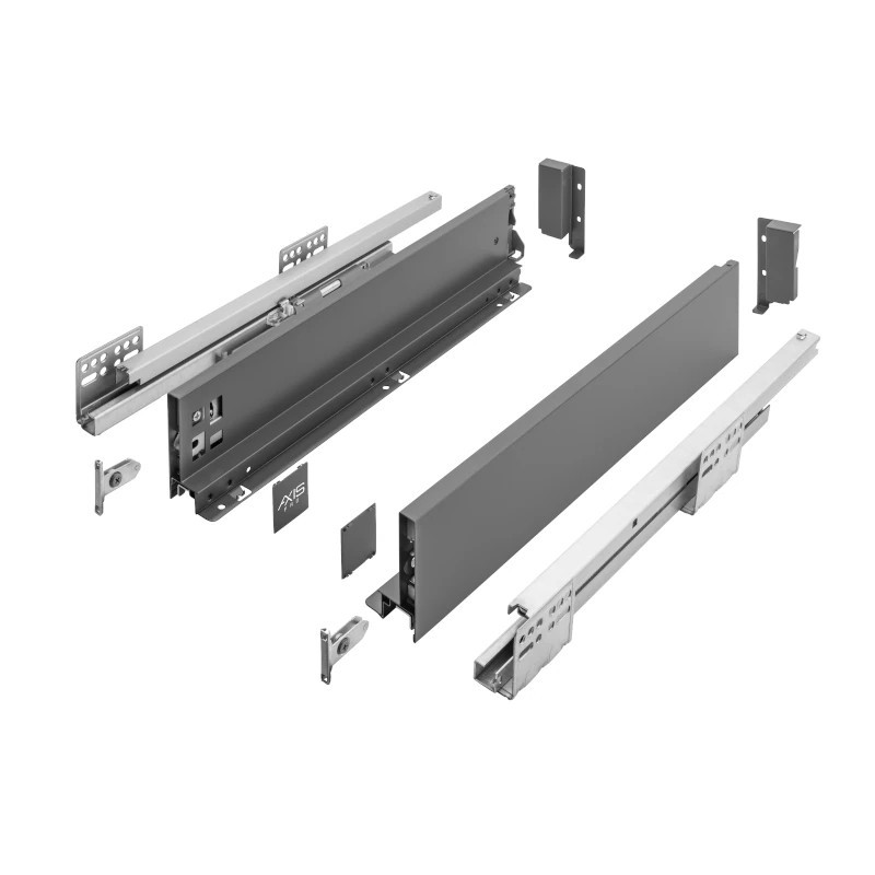 Szuflada GTV AXIS PRO 450 mm niska H69 antracyt - PB-AXISPRO-KPL69-450-60