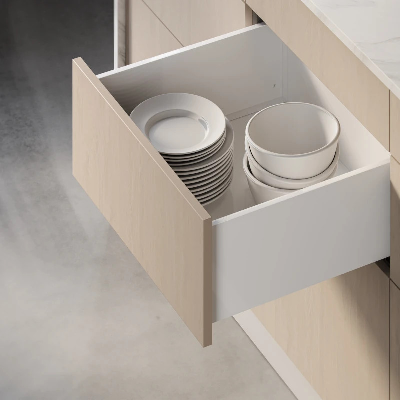 Szuflada GTV AXIS PRO push to open 350 mm średnia H120 biały - PB-AXISPRO-P2O-KPL350B1