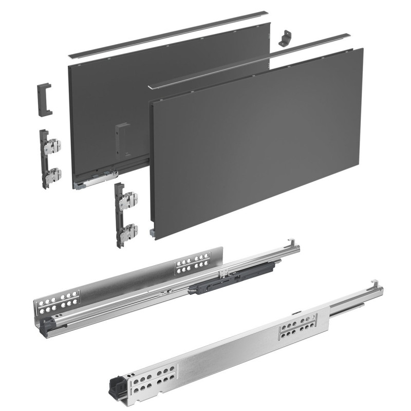 Szuflada AvanTech YOU Hettich 450 mm wysoka H251 antracyt 30kg