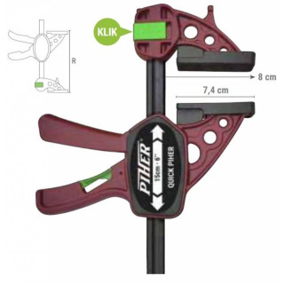 Ścisk Quick 15cm siła 150kg ramię 8cm szyna 19x6,3