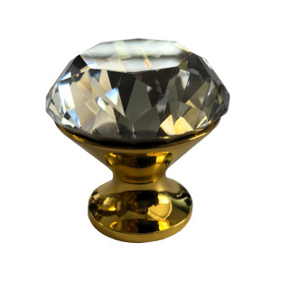 Gałka meblowa GTV Crystal Palace 30 mm złota podstawa