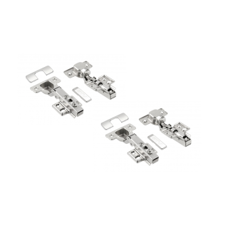 Zawias meblowy samodomykający GTV prosty  nakładany z prowadnikiem - 2 sztuki