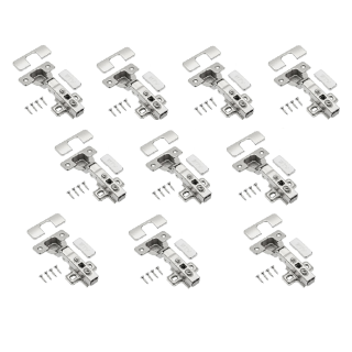 Zawias meblowy samodomykający GTV prestige prosty nakładany z prowadnikiem - 10 sztuk