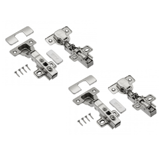 Zawias meblowy samodomykający GTV prestige prosty  nakładany z prowadnikiem - 2 sztuki