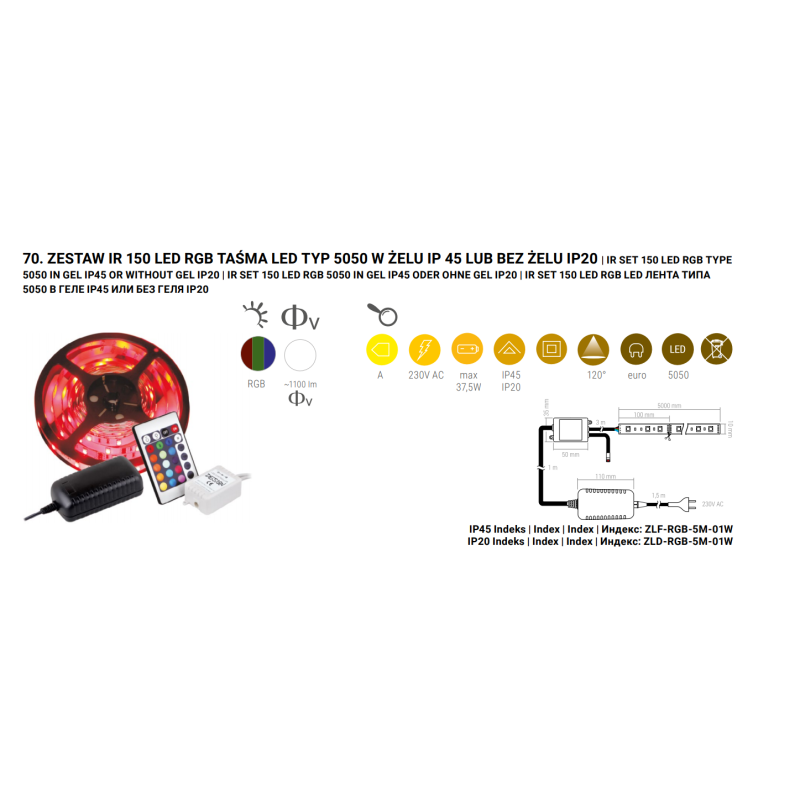 Zestaw Rgb Desing Light Sterownik Pilot W